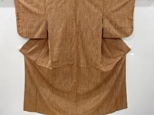 アンティーク　木目模様織出手織り紬着物